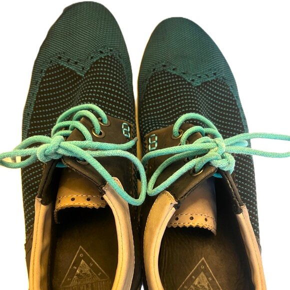 John Fluevog Future Round Toe Orbit Brogue Wingtip Derby Men’s Shoes Sz 10 Green main image 12